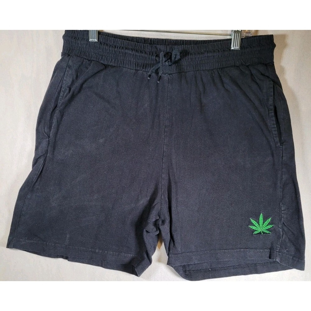 Eighty Eight Womens Shorts Size XL Stretch Waist Drawstring Black Embroidered